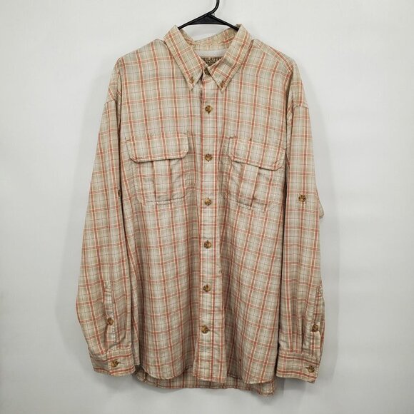 Duluth Trading Co. Checkered Button up Collar Shirt Roll Tab Sleeve Size XL Men - Picture 1 of 10